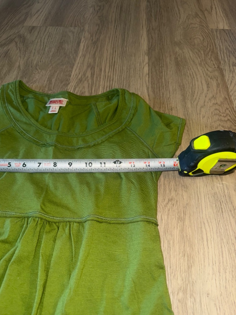 Whimsigoth Fairycore Moss Green Ruffle Tunic Dress Cottagecore Boho Top - Picture 4 of 5